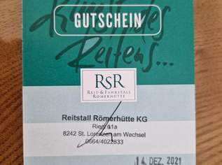 Reitgutscheine, 249 €, Marktplatz-Sportgeräte & Zubehör in 7423 Gemeinde Neustift an der Lafnitz